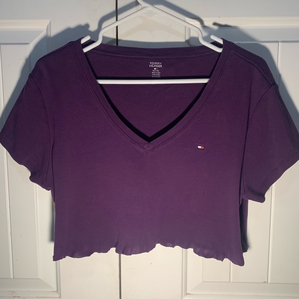Purple Tommy Hilfiger Crop Top